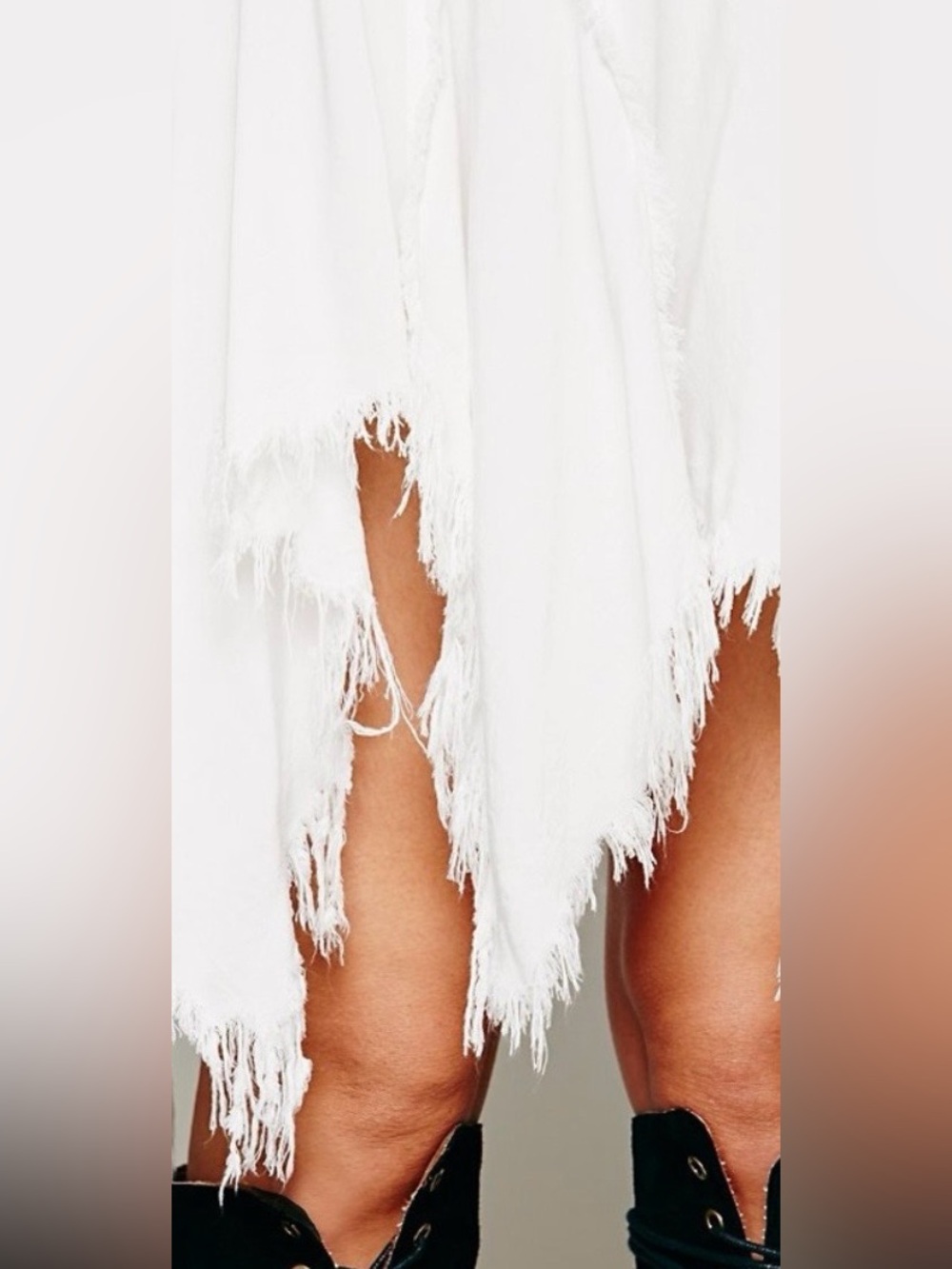 Free People Tattered White Slip Dress - Pre-loved - Medium - Picture 3 of 6